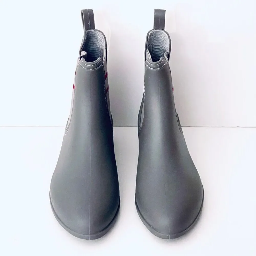 NWT Ferrera Couture 8 by Henry Ferrera Clarity Grey Rain Booties Boots w/elastic
